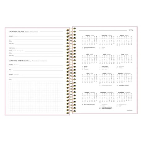 Agenda Tilibra 2026 Vanilla Celeste Pastel