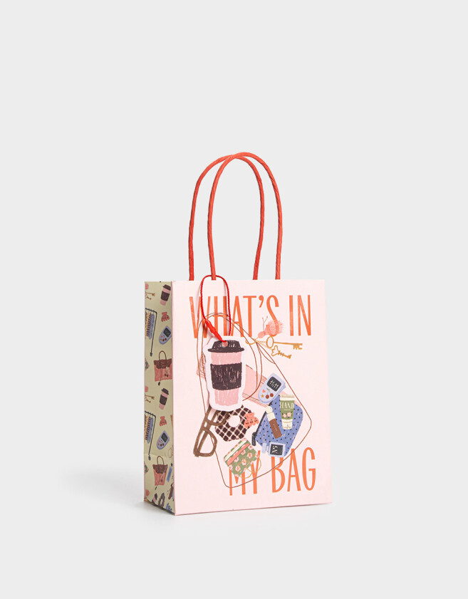 Accesorios Regalos Estampados Bolsa De Regalo Chica - Rosa Claro
