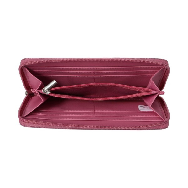 Billetera larga shiny bordo