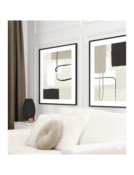 CUADRO CANVAS 30x40 MARCO ABSTRACTO BEIGE NEGRO 1 CUADRO CANVAS 30x40 MARCO ABSTRACTO BEIGE NEGRO 1