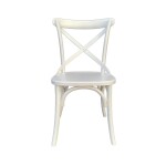 SILLA CROSS 46x42x87CM ASIENTO EN MADERA BLANCO SILLA CROSS 46x42x87CM ASIENTO EN MADERA BLANCO