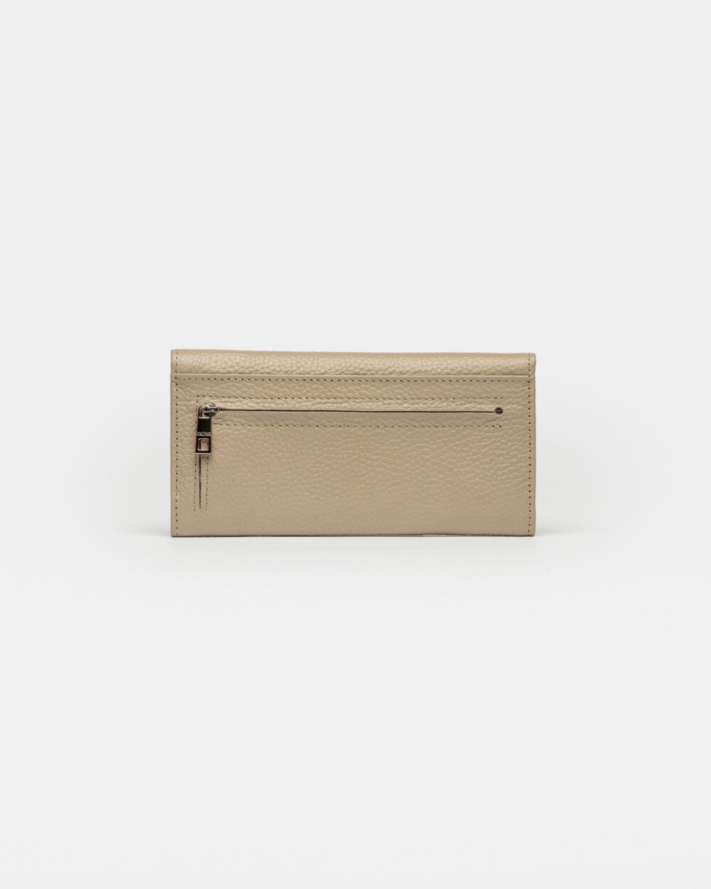 Billetera Luisa en cuero graneado Taupe