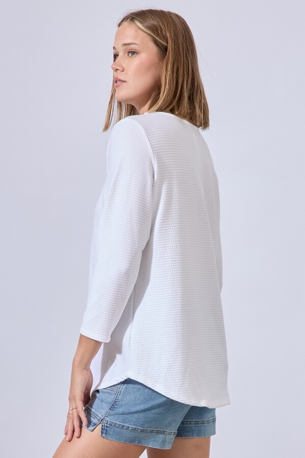 Blusa Ribs Escote Metal BLANCO