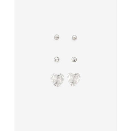 Set De Aros Pasantes Acero Plateado