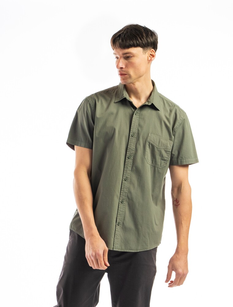 Camisa M/C Algodón C/Bolsillo Barcelona Kaki