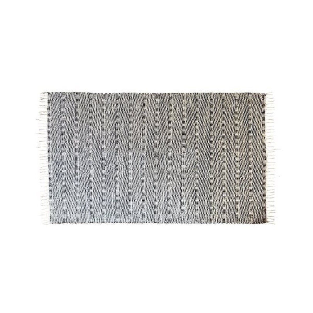 ALFOMBRA 69X114CM JASPEADO FLECOS NATURAL Y NAVY 