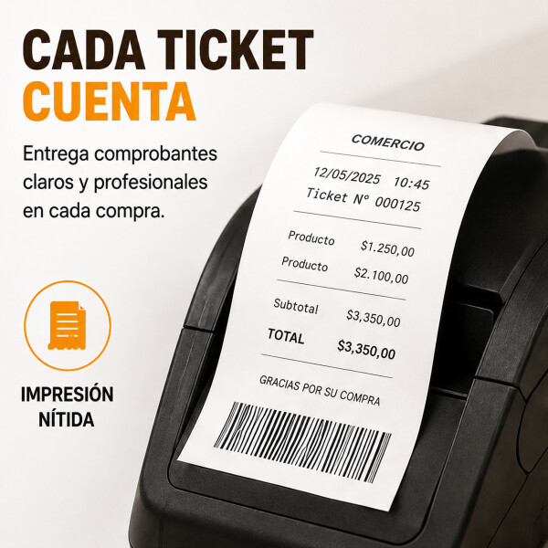 Rollo De Papel Térmico Para POS Impresora 57x40 mm Pack X20 Blanco 1