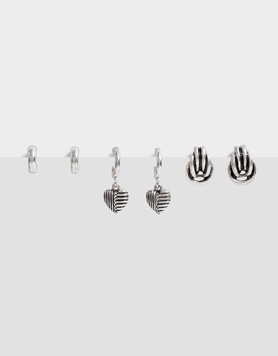 Aro Set Bañado En Plata 