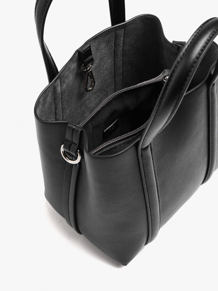 Bolso Tote Con Bandolera S negro