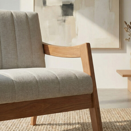 Butaca Lunna - Tela Rústica 557 (Beige)