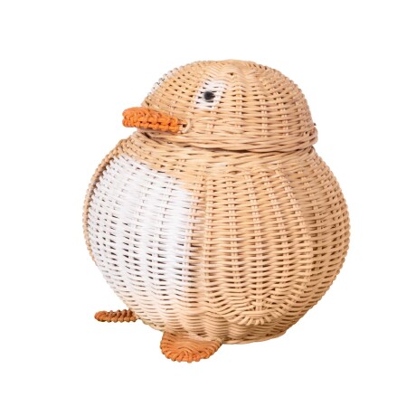 CANASTO DE JUGUETES SMALL RATTAN AMARILLO PINGUINO, AMARILLO