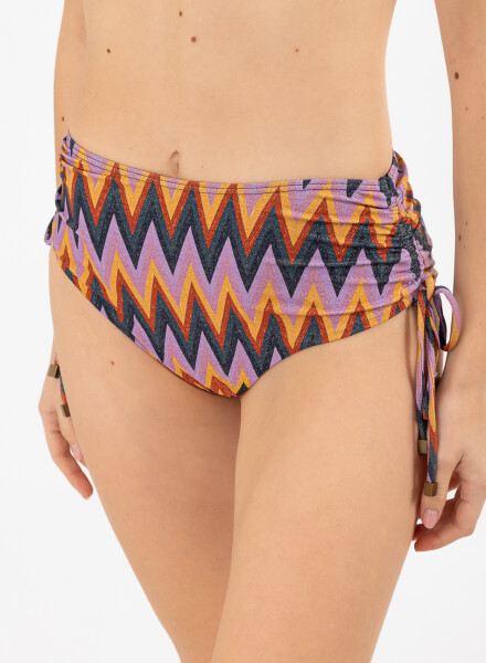 Bombacha alta jara print texturado Lurex zigzag