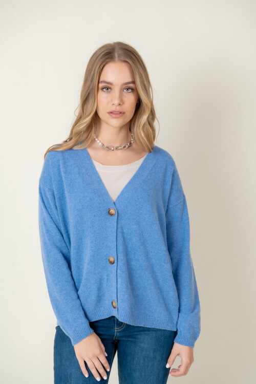 Cardigan lana dama Blue