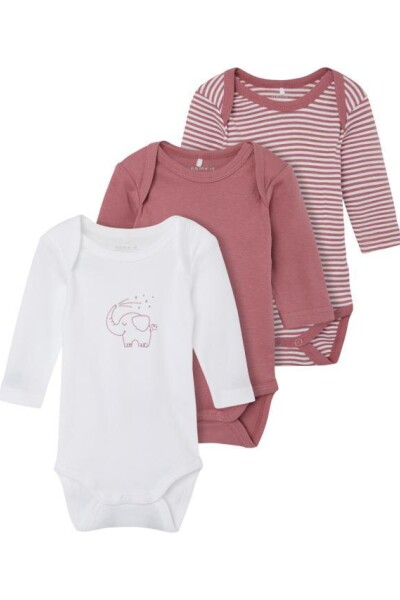 Pack De 3 Bodies Elefante Mesa Rose