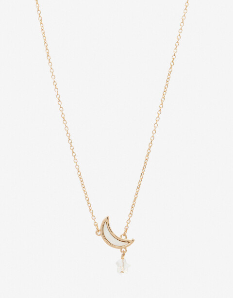 Cadena Corta con Dije Metal Cadena Con Dije Luna - Dorado