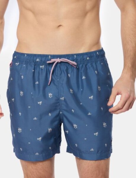 SHORT DE BAÑO ESTAMPADO Azul