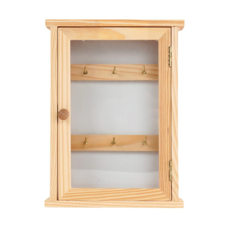 Porta llaves de bamboo con puerta de vidrio Porta llaves de bamboo con puerta de vidrio