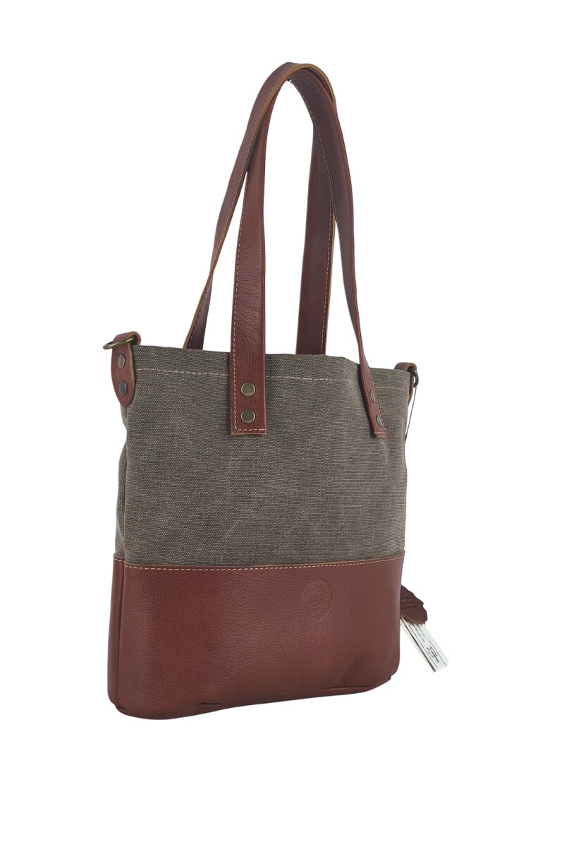 Bolso matero en lona y cuero Verde