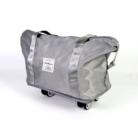 BOLSO GRIS P/VIAJE C/RUEDITAS 39X20X34CM Unica