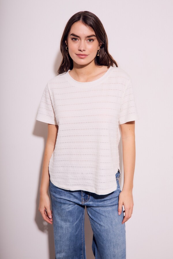 Remera M/corta Texturada Algodón Nacar