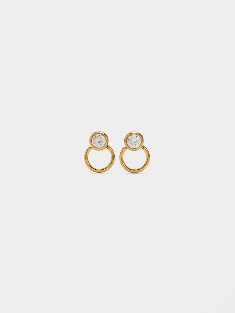 Pendientes Con Cristales - Acero Inoxidable dorado