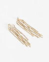 Aros Colgantes Largos Strass Aros Largos Cadenas Y Strass - Dorado