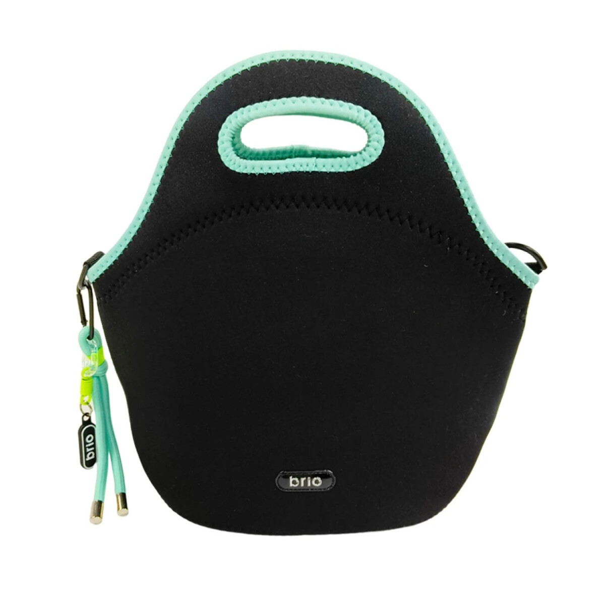 Lunchera Bolso Térmico en Neopreno con Cierre y Asa Brio Zas - Negro/turquesa 