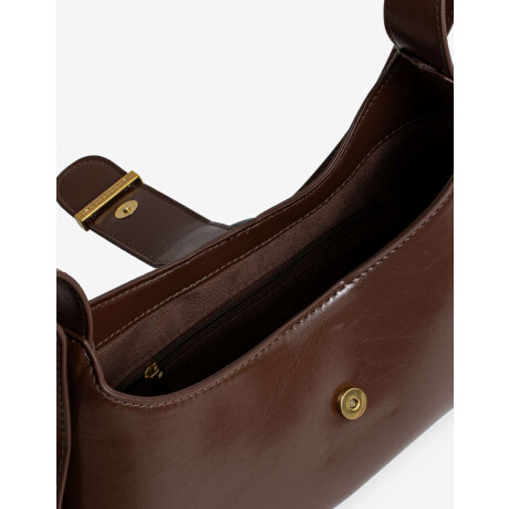 Cartera Bandolera Con Broche Marron Suela