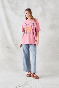 Remerón Algodón Lavado Rosa Lavado