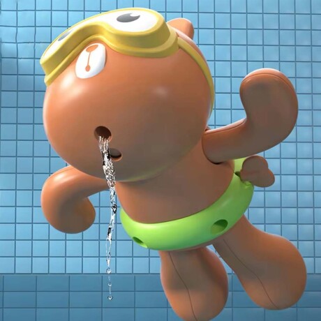 Muñeco Oso Nadador Juguete Agua Baño Playa para Bebé Huanger Marrón
