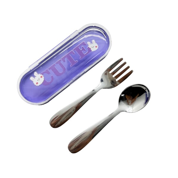 Cubiertos cartoons violeta