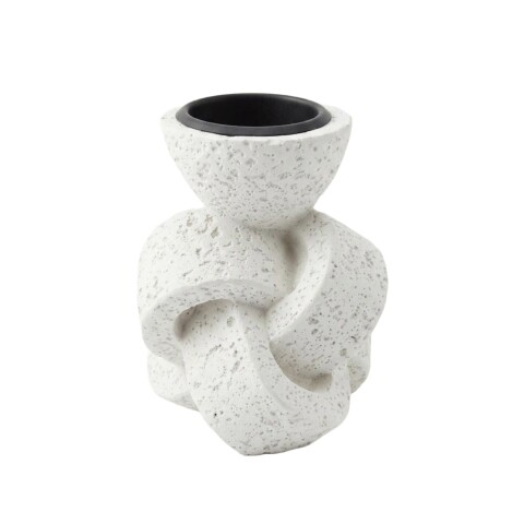 PORTA VELA CERAMICA BLANCA 8.5X9.5CM Unica