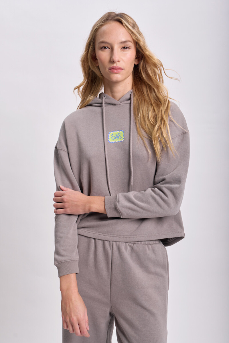 Canguro estampado efecto lavado Gris Oscuro