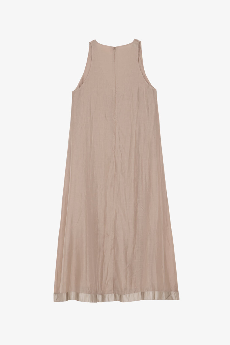 VESTIDO ARRUGADO Beige