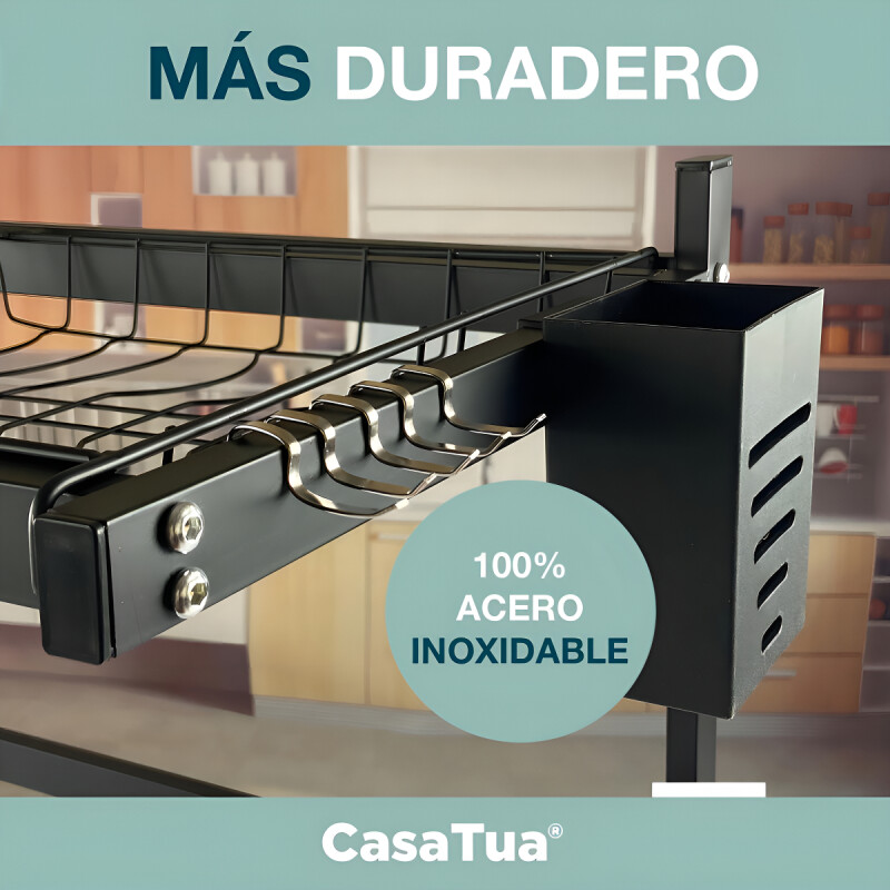 Secaplatos Escurridor 85cm Sobre Lavaplato Acero Inoxidable Color Negro mate Secaplatos Escurridor 85cm Sobre Lavaplato Acero Inoxidable Color Negro Mate