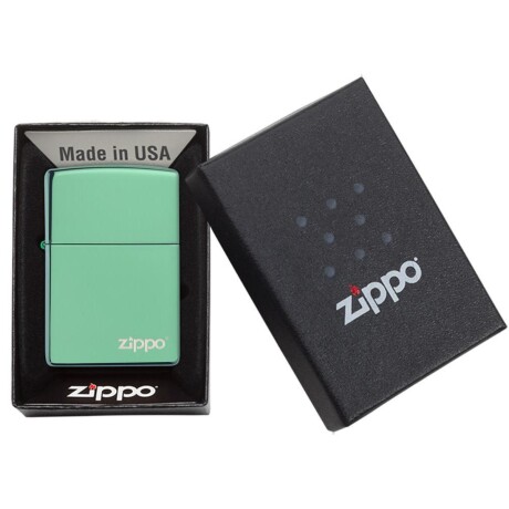 Encendedor Zippo High Polish verde con logo - 28129ZL Encendedor Zippo High Polish verde con logo - 28129ZL