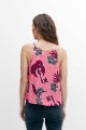 Top estampado escote halter rosado