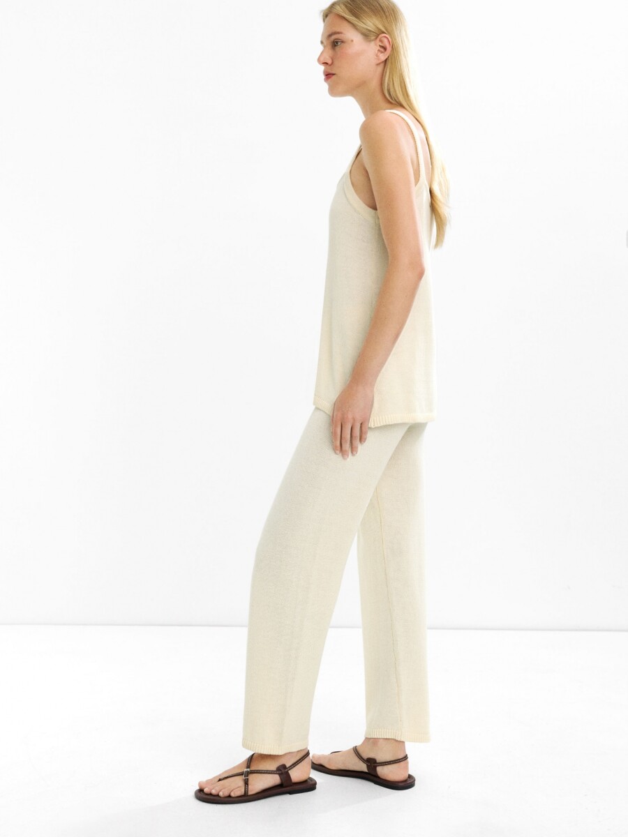 Pantalón De Punto 100% Algodón crudo