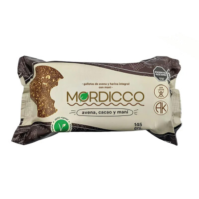 Galletas de avena, cacao y mani Mordicco Galleta Av/cacao/mani Mordicco