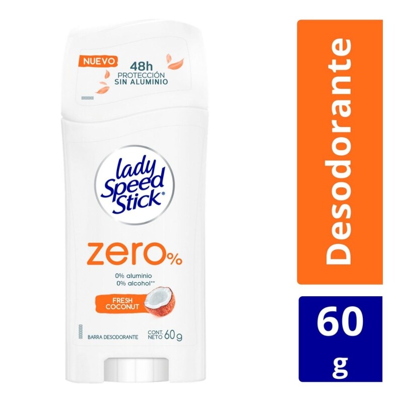 Desodorante Lady Speed Stick en Barra Zero Fresh Naturals Coco 60 GR Desodorante Lady Speed Stick en Barra Zero Fresh Naturals Coco 60 GR