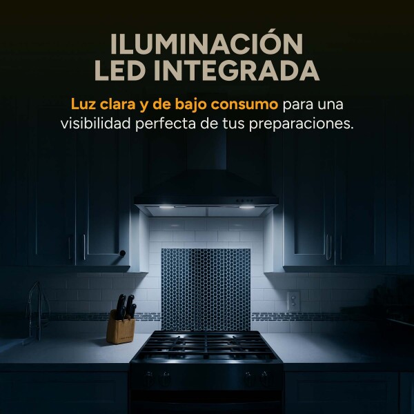 Campana De Cocina Extractor Goldtech 60cm Inoxidable Luz Variante Color Plateado