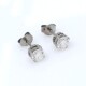 Caravanas antiguas en oro 18k blanco y brillantes Caravanas antiguas en oro 18k blanco y brillantes