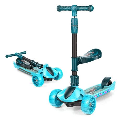 Monopatín Infantil3 Ruedas Para Niños Con Luces y Sonido Verde