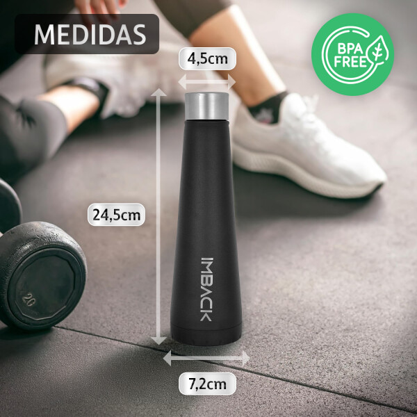 Termo Botella Agua Termica 450ml Doble Capa Acero Inoxidable Color Negro Termo Botella Agua Termica 450ml Doble Capa Acero Inoxidable Color Negro