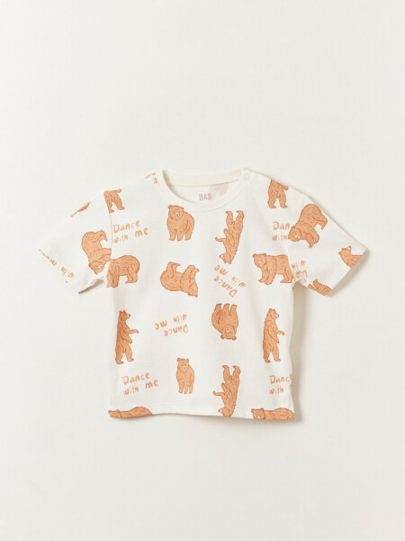 Remera oversize estampa Osos Crudo