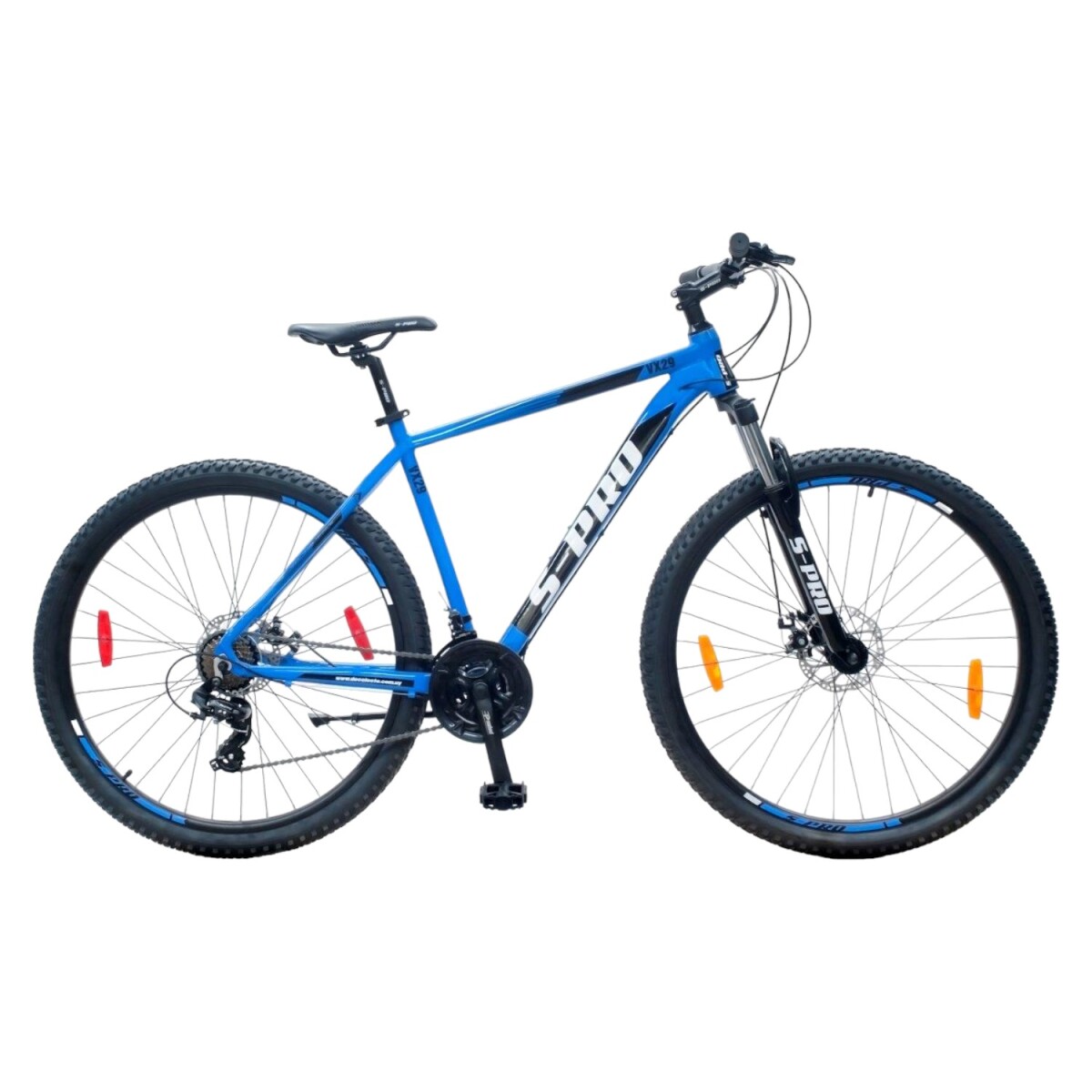 Bicicleta de Montaña S-PRO Zero 3 Man rodado 29 Shimano 21 cambios con freno de disco - AZUL/NEGRO 