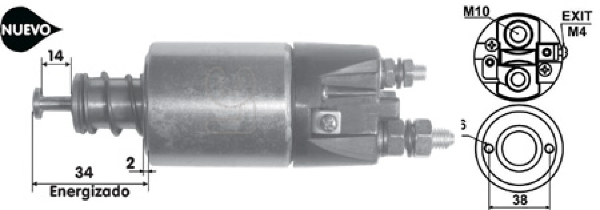 AUTOMATICO DE ARRANQUE - SOLENOIDE 24V MAQ. ASIATICA 2 TOR-MITS TAPA ALTA LC 