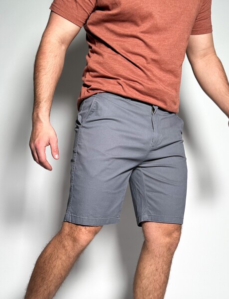 Bermuda corte vestir en gabardina Pekin Gris