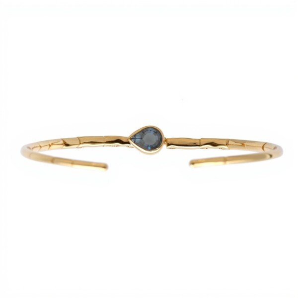 Brazalete Delhi-Plata 925 rodinada con micra de oro 18k-Piedra Labradorita-BR2007 conpiedra