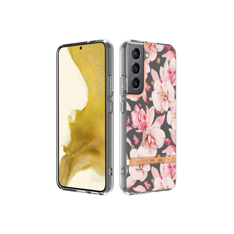 Protector rígido Samsung Galaxy S23 diseño flores rosa Protector Rígido Samsung Galaxy S23 Diseño Flores Rosa